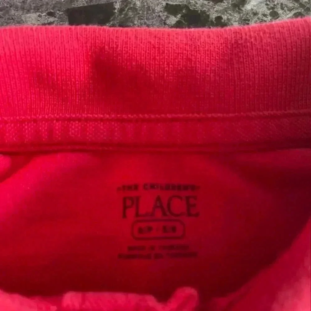 The Children's Place Boys' Short Sleeve Soft Jersey Knit Polo - Red - Size 5-6